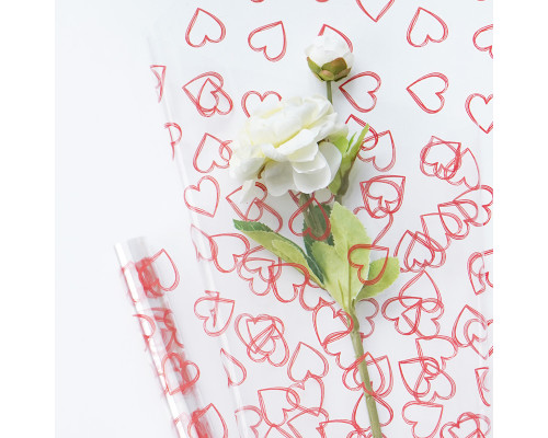 Пленка 70см*10м 40мкм Сердца цвет в ассортименте