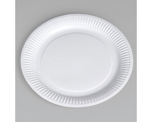 Тарелка картонная 230мм h16см белая (уп50/500)