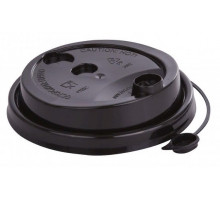 Крышка для стакана бум черная d-90мм с заглушкой 50/1000