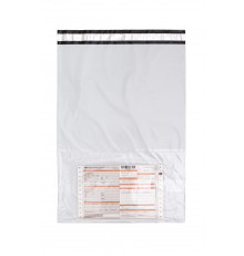 Пакет курьерский белый 430*500+40мм 50мкм с карманом (уп500шт)