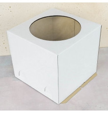 Коробка для торта 300*300*300мм белая с окном