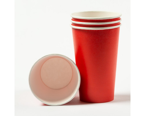 Стакан бумажный 450мл D90 красный