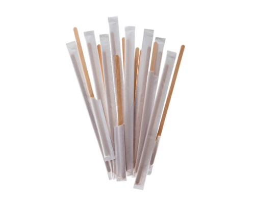 Размешиватель деревянный 18см в индивидуальной упаковке (уп 250)