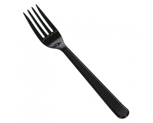 Вилка пластик 180мм ЭЛПИ Премиум черная 50шт (уп1500)