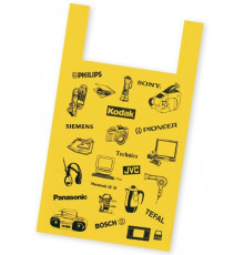 Майка ПНД 40+18*62 15мкм ЭЛЕКТРОН желтый уп 100шт (пак 1000) Союз-Пакет