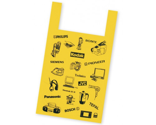 Майка ПНД 40+18*62 15мкм ЭЛЕКТРОН желтый уп 100шт (пак 1000) Союз-Пакет