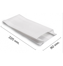 Пакет бумажный 220*90*40 белый (уп100шт)