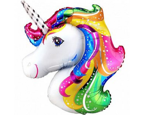 Шар фольгированный 14"/36см Голова Единорога