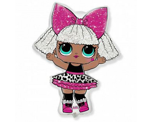 Шар фольгированный 14"/36см Кукла ЛОЛ дива