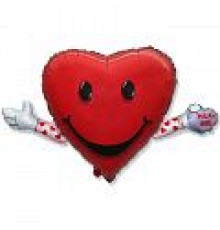 Шар фольгированный 14"/36см Сердечко обними меня