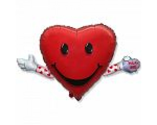 Шар фольгированный 14"/36см Сердечко обними меня