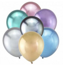 Шар латексный ЗЕРКАЛЬНЫЙ 12"/30см ассорти хром ВЕСЕЛУХА (уп 50шт)