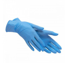 Перчатки виниловые голубые L (уп 100шт)