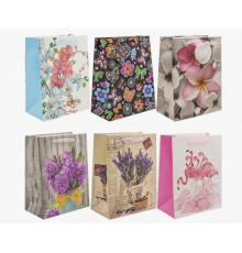 Пакет подарочный бумажный 26*32*12 МИКС рисунок в ассортименте
