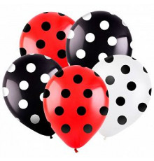 Шар латексный 12"/30см пастель Горох микс ассорти ВЕСЕЛУХА (уп 100шт)