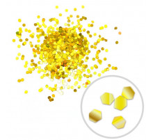 Глиттер Блестки Микс лазерный золотой 2,5мм,1мм в граммах (1гр)  ВЕСЕЛУХА