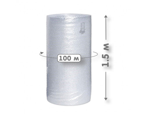 Пленка ВП. Воздушно-пузырчатая пленка 2-х слойная 1500мм 100м 2сл 35гр СТАНДАРТ (метраж)