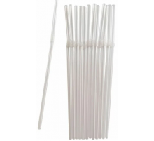 Трубочки для коктейля 250шт L-210 d-5 гофрированные прозрачные