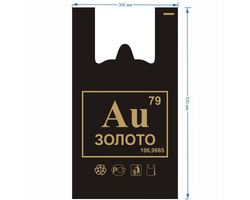 Майка ПНД 30+16*53 30мкм ЗОЛОТО черный 100шт (уп 1000) Союз-Пакет
