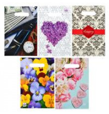 Пакет с вырубной ручкой 30*40 60мкм В АССОРТИМЕНТЕ (25/1000) НеоПак