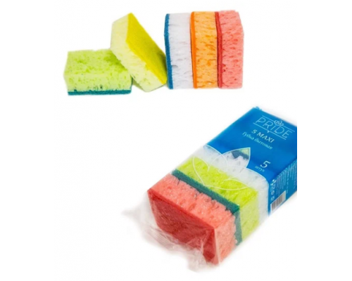 Губка для посуды ПРАЙД МАКСИ пористые 90*65*35 (уп5шт)