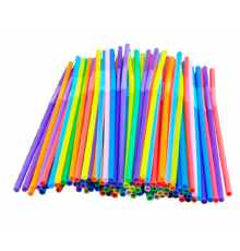Трубочки для коктейля 250шт L-210 d-5 гофрированные MIX цветные