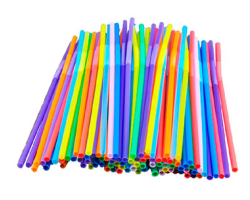 Трубочки для коктейля 250шт L-210 d-5 гофрированные MIX цветные