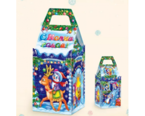 Коробка НГ Сказочный замок 145х110х110 800гр (уп230)