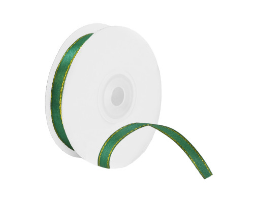 Лента атласная 6мм 23м золотой/серебряной нитью в асортименте