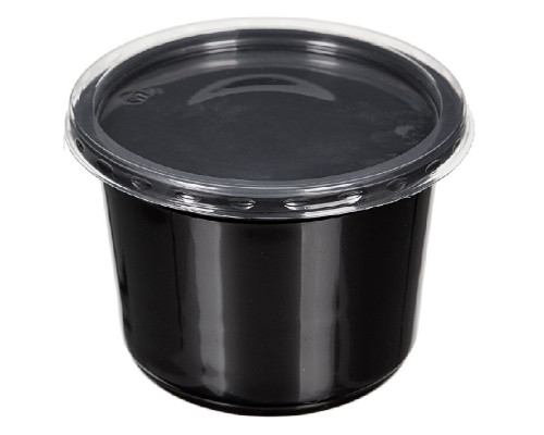 Контейнер Сп К-115 500мл черный d-115мм h-83мм с крышкой