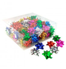 Бант-звезда 4,4см Метал Классика Ассорти (уп 90шт) ВЕСЕЛУХА