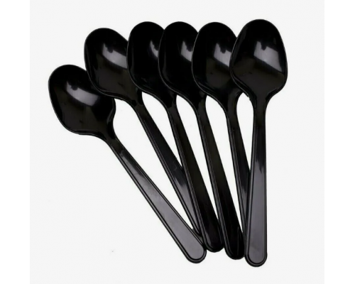 Ложка столовая пластик 160мм ПСП 100шт ЧЕРНАЯ (уп 2000)