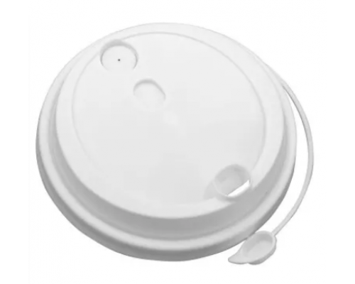 Крышка для стакана бум белая d-90мм с заглушкой 50/1000