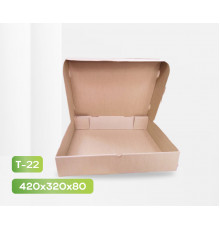 Коробка картонная самосборная 420*320*80 бурая СП (для пирога) ЧЛБ УФА