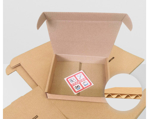 Коробка картонная самосборная 420*320*80 бурая СП (для пирога) ЧЛБ УФА