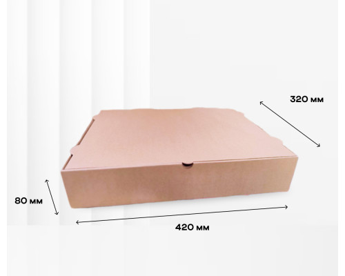 Коробка картонная самосборная 420*320*80 бурая СП (для пирога) ЧЛБ УФА
