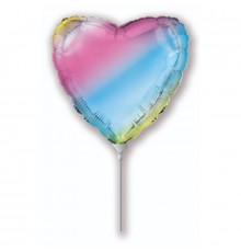 Шар фольгированный 9"/23см Сердце ЦВЕТ В АССОРТИМЕНТЕ