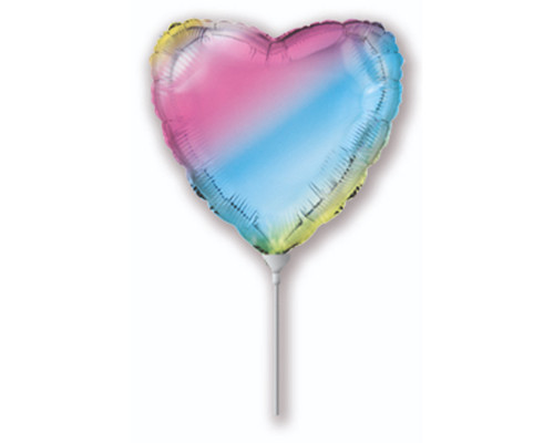 Шар фольгированный 9"/23см Сердце ЦВЕТ В АССОРТИМЕНТЕ
