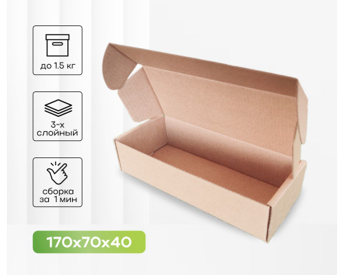 Коробка картонная самосборная 170*70*40мм СП ЧЛБ УФА НСК