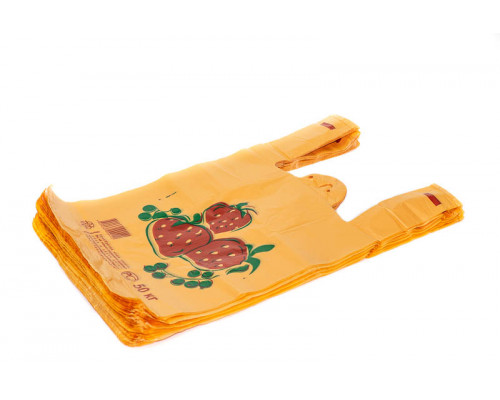 Майка ПНД 30+15*50 20мкм Ягода Клубника уп 100шт (пак 2000)