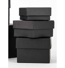 Коробка подарочная 8*8*6 ЧЕРНАЯ РЕБРИСТАЯ