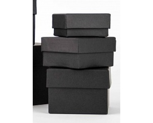 Коробка подарочная 8*8*6 ЧЕРНАЯ РЕБРИСТАЯ