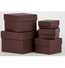 Коробка подарочная 8*8*6 КОРИЧНЕВАЯ РЕБРИСТАЯ
