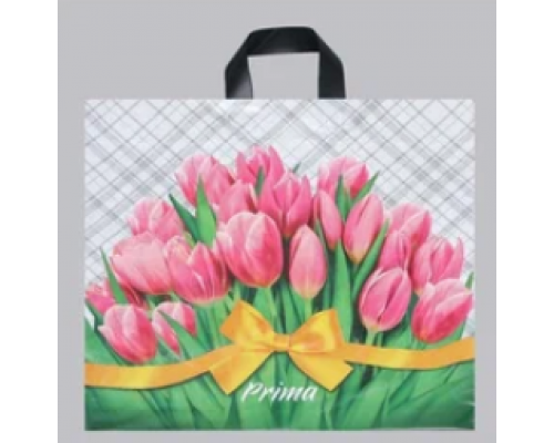 Пакет ПЭ с петлевой ручкой 44*44 70мкм В АССОРТИМЕНТЕ