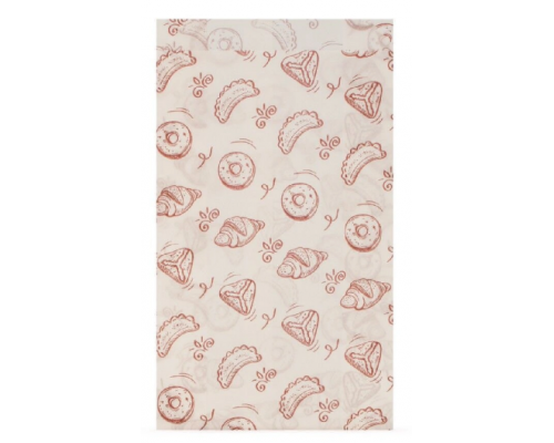 Пакет бумажный 250*140*60 ВЫПЕЧКА белый жиростойкий (уп100)