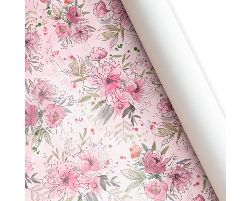 Бумага упаковочная 60*87 Пионы