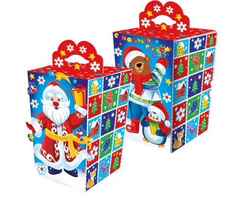 Коробка НГ Мозайка 80*80*165 700гр