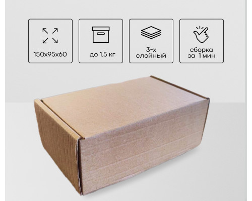 Коробка картонная самосборная 150*95*60мм СП ЧЛБ УФА