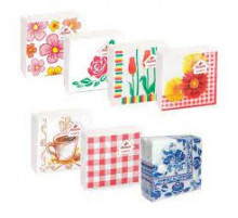 Салфетки бумажные 24*24см 100шт рисунок в ассортименте
