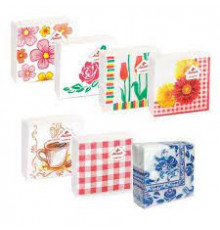 Салфетки бумажные 24*24см 100шт рисунок в ассортименте